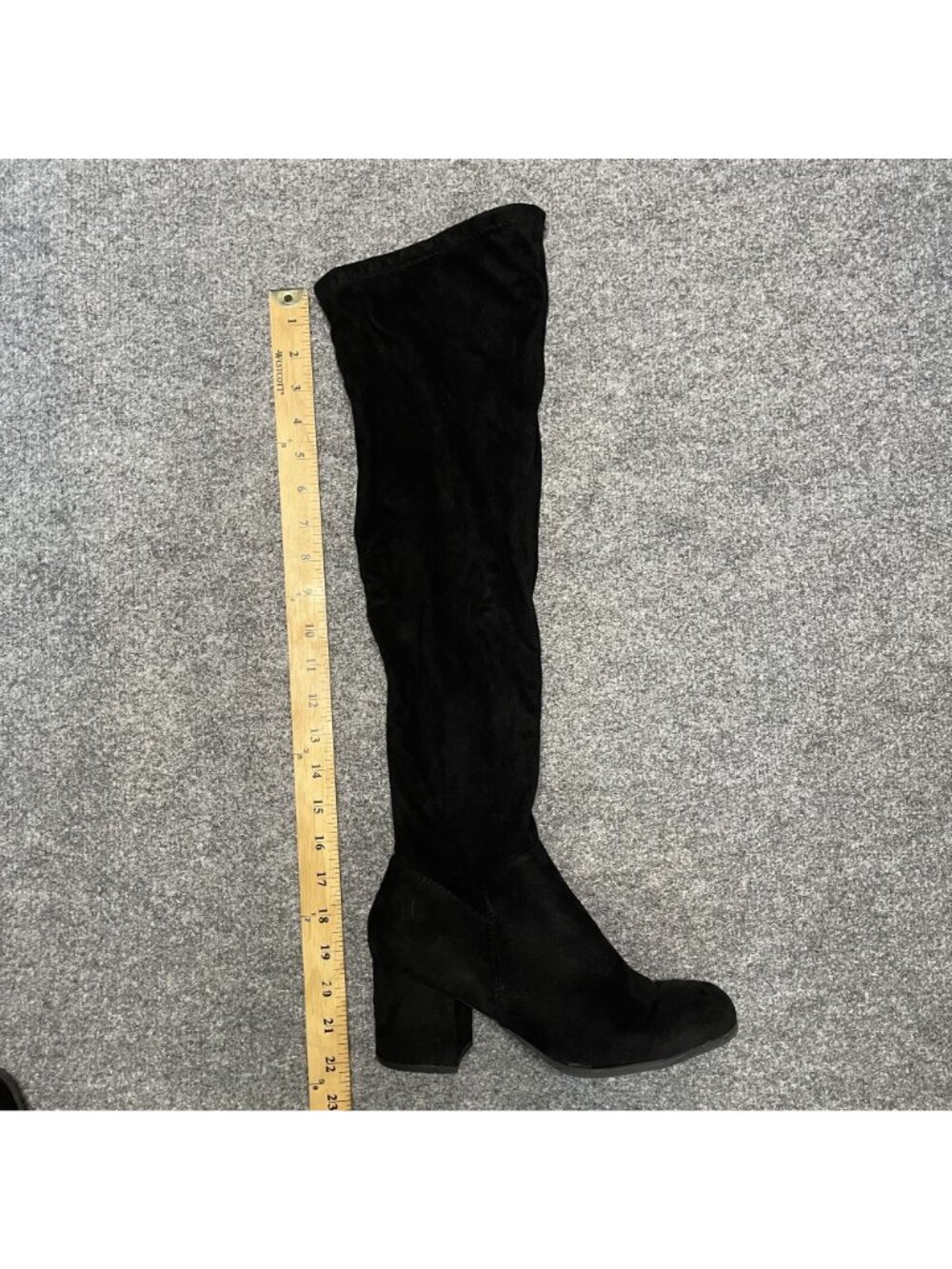 Christian Siriano For Payless Black Over The Knee Boots 8.5 Block Heel Zipper - Picture 7 of 7